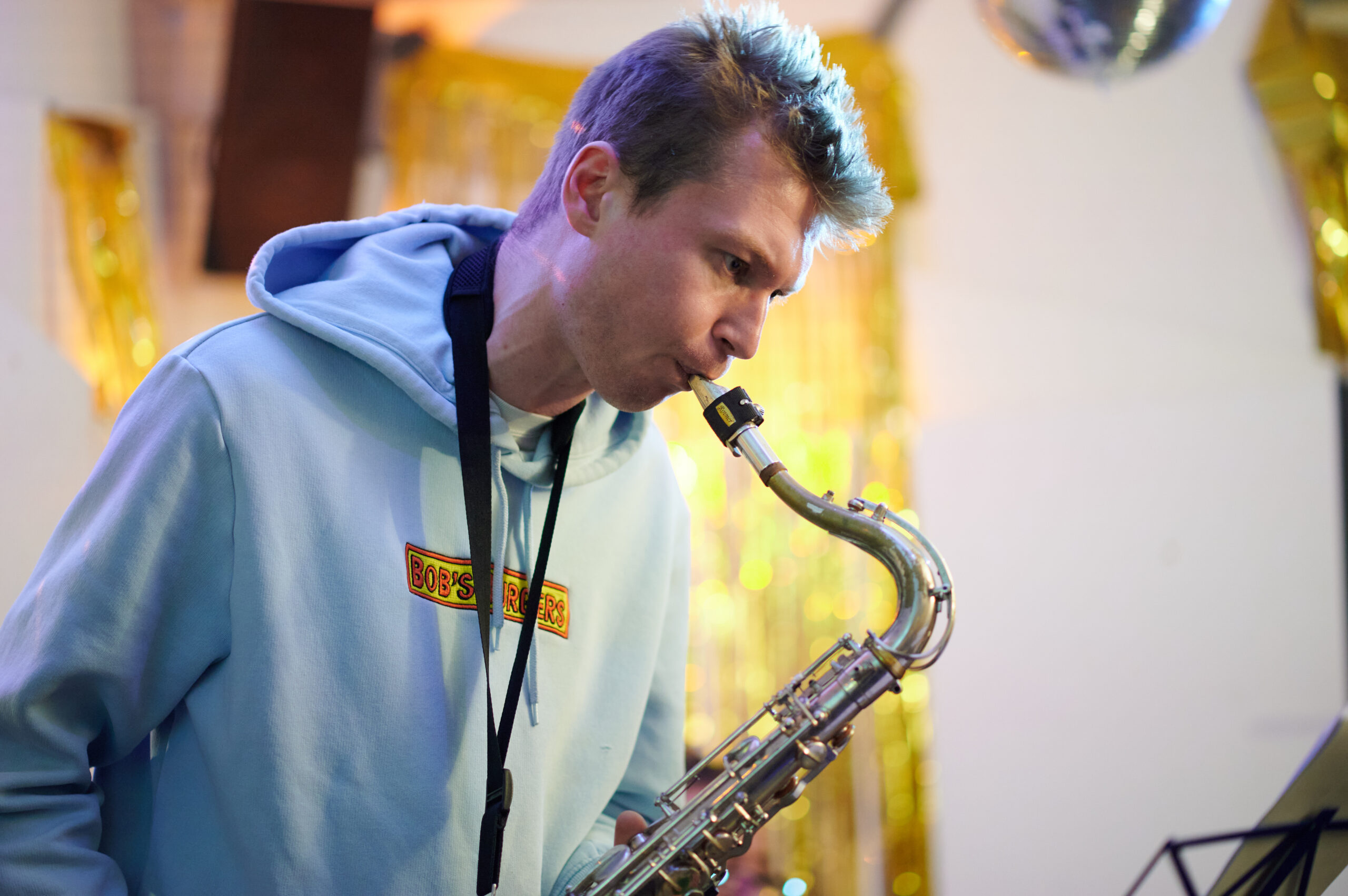 darek_rubinowski Darek Rubinowski plays sax at Bar Bobu Jazz Concert & Jam Session